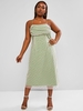 ZAFUL Plus Size Mesh Ditsy Floral Double Layer Ruched Dress