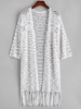 ZAFUL Plus Size Openwork Tie Dye Fringed Cardigan