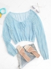 ZAFUL Plus Size Openwork Tie Front Cardigan
