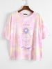 ZAFUL Plus Size Pastel Astrology Sun Tie Dye T-shirt