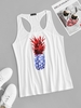 ZAFUL Plus Size Pineapple Print Racer Tank Top