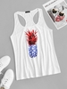 ZAFUL Plus Size Pineapple Print Racer Tank Top