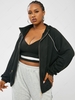 ZAFUL Plus Size Piping French Terry Zip Up Hoodie