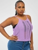 ZAFUL Plus Size Pointelle Cable Knit Cami Top