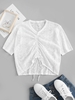 ZAFUL Plus Size Pointelle Knit Cinched Ruched Knitwear