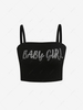 ZAFUL Plus Size Rhinestone Baby Girl Crop Top