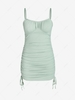 ZAFUL Plus Size Rib-knit Cinched Ruched Slinky Bodycon Cami Dress