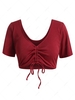 ZAFUL Plus Size Ribbed Cinched Swim Top Xl Red
