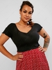 ZAFUL Plus Size Ribbed Lettuce Ruched Short Tee