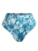 ZAFUL Plus Size Ribbed Tie Dye High Rise Bikini Bottom Xl Blue