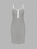 ZAFUL Plus Size Striped Mock Button Straight Cami Dress