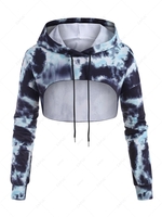 ZAFUL Plus Size Super Cropped Tie Dye Hoodie