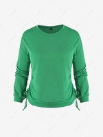 ZAFUL Plus Size Terry Cinched Ruched Sweatshirt