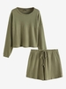 ZAFUL Plus Size Textured Knit Two Piece Shorts Set