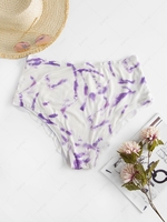 ZAFUL Plus Size Tie Dye Scalloped Briefs Xxxxl Light purple