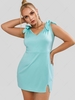ZAFUL Plus Size Tie Shoulder Slit Glitter Dress