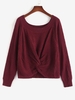 ZAFUL Plus Size Twist Front Raglan Sleeve Sweater