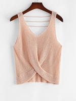 ZAFUL Plus Size Twist Front Strappy Sweater Vest