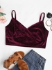 ZAFUL Plus Size Velvet Surplice-front Cropped Cami Top