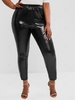 ZAFUL Plus Size Wet Look Coated Leggings
