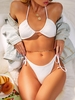 ZAFUL Plush Tie Side Upside Down Bikini Swimwear M White