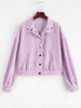 ZAFUL Pocket Corduroy Drop Shoulder Jacket L Mauve