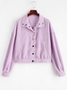 ZAFUL Pocket Corduroy Drop Shoulder Jacket M Mauve