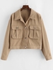 ZAFUL Pocket Drop Shoulder Cargo Jacket L Light khaki