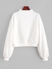 ZAFUL Pullover Mock Neck Plain Sweatshirt Xl Milk white