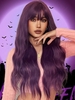 zaful Purple Full Bangs Long Wavy Halloween Synthetic Wig