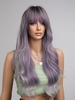 zaful Purple Highlight White Long Wavy See-through Bangs Synthetic Wig