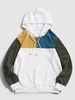ZAFUL Quarter Button Contrast Corduroy Hoodie S White