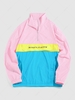 ZAFUL Quarter Zipper Design Colorblock Hooded Windbreaker S Blue