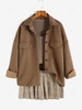 ZAFUL Quilted Drop Shoulder Jacket L Coffee