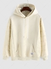 ZAFUL Quilted Spliced Fleece Lining Hoodie Xl Light coffee