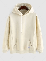 ZAFUL Quilted Spliced Fleece Lining Hoodie Xxl Light coffee