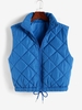 ZAFUL Quilted Zip Up Waistcoat S Blue