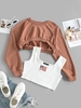 ZAFUL Raglan Sleeve Crop Sweatshirt with Patriotic American Flag Print Tank Top M