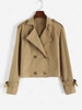 ZAFUL Raglan Sleeve Short Trench Coat L Light coffee