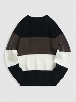 ZAFUL Raglan Sleeves Colorblock Chunky Sweater Xxl Black