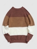 ZAFUL Raglan Sleeves Colorblock Chunky Sweater Xxl Coffee