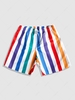 ZAFUL Rainbow Colored Striped Shorts M