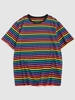 ZAFUL Rainbow Stripe Short Sleeve T-shirt Xl