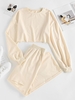 ZAFUL Raw Cut Ripped Drop Shoulder Two Piece Pants Set L Light yellow