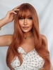 zaful Red-brown See-through Bang Long Wavy Synthetic Wig