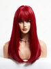 zaful Red See-through Bangs Long Straight Hair Synthetic Wig