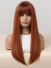 zaful Reddish-brown Full Bang Long Straight Synthetic Wig