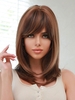 zaful Reddish Brown Highlight Light Brown Side Bang Synthetic Mid-length Wig