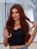 zaful Reddish Brown Long Wavy Synthetic Wig