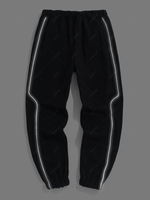 ZAFUL Reflective Stripe Fleece Sports Jogger Pants S Black